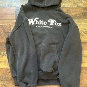 White Fox Black Hoodie Sweater